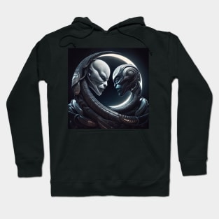 Reptilian Entanglement: Alien Lovers Hoodie